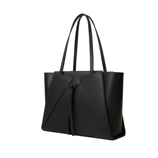 Aburi Elegant Black Minimalist Tote Shoulder Bag for Women