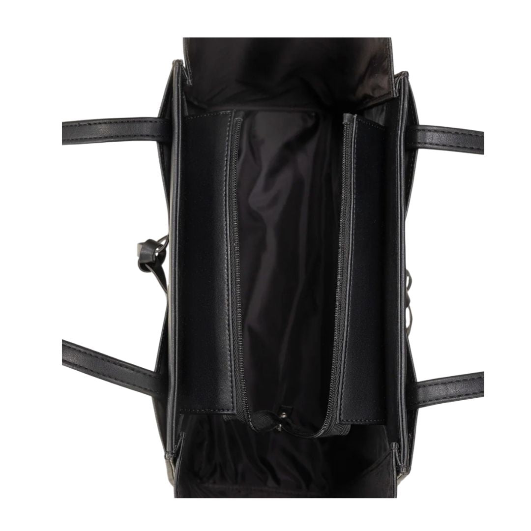 Aburi Elegant Black Minimalist Tote Shoulder Bag for Women