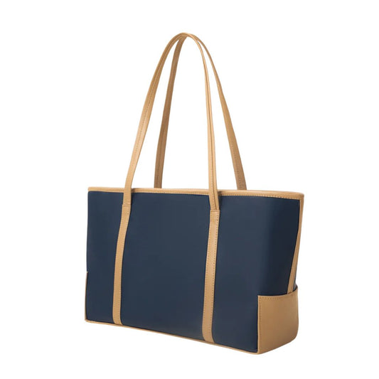 Aburi Stylish Navy Blue Contrast Tote Shoulder Bag for Women