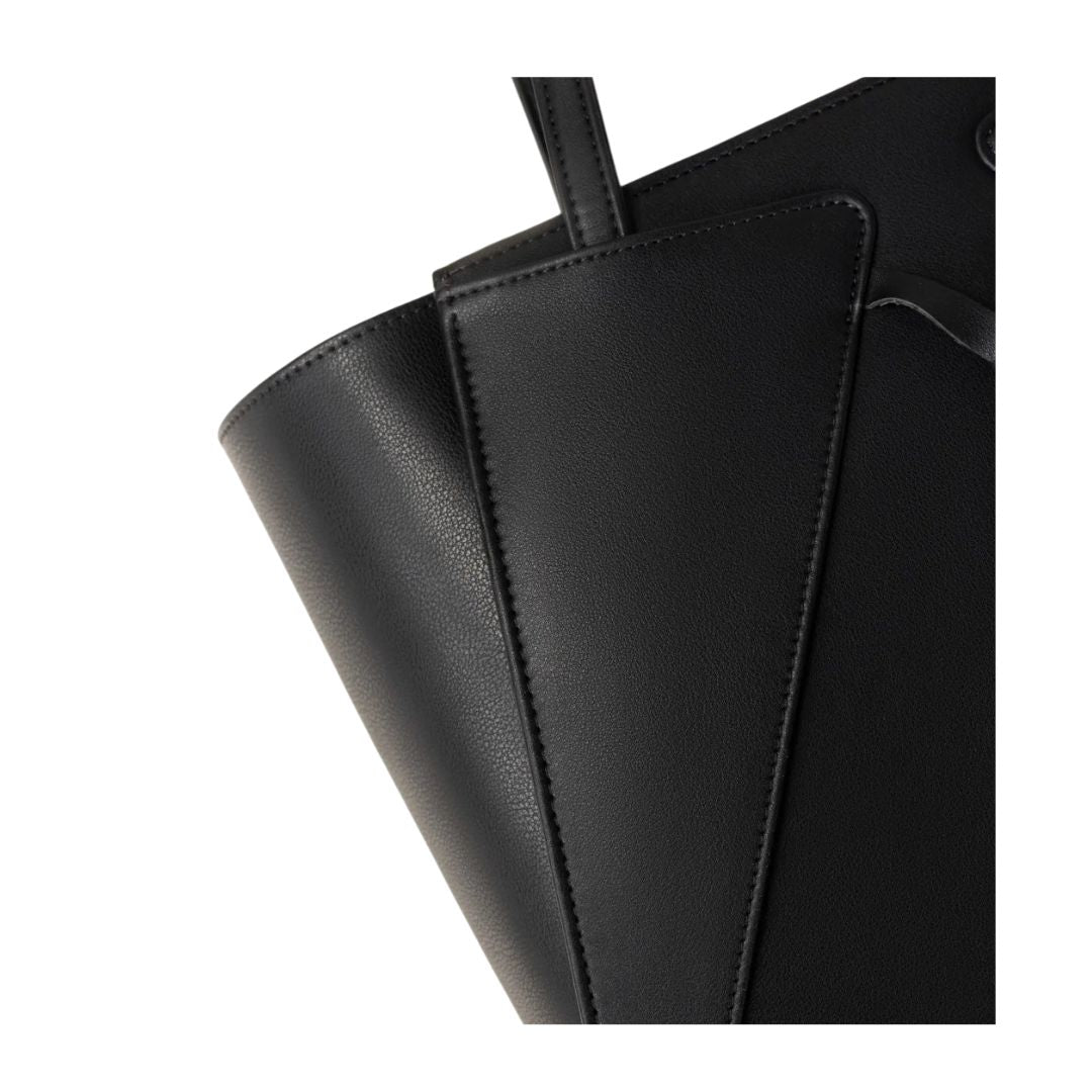 Aburi Elegant Black Minimalist Tote Shoulder Bag for Women