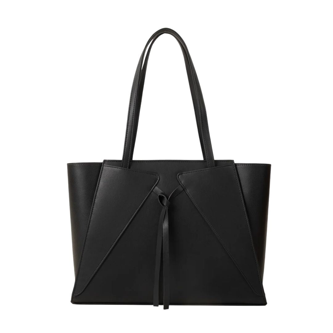 Aburi Elegant Black Minimalist Tote Shoulder Bag for Women