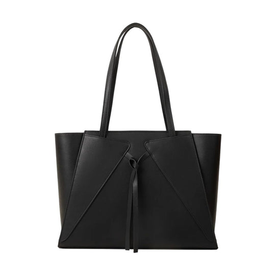 Aburi Elegant Black Minimalist Tote Shoulder Bag for Women