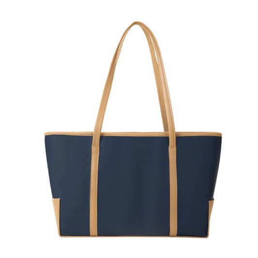 Aburi Stylish Navy Blue Contrast Tote Shoulder Bag for Women